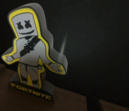 Marshmello Fortnite-Inspired Lightbox – Gamer Fan Art Lamp