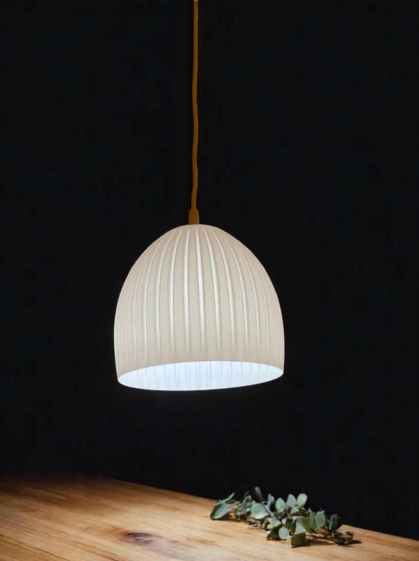 Ribbed 3D Printed Ceiling Lamp "Nordic Dome"