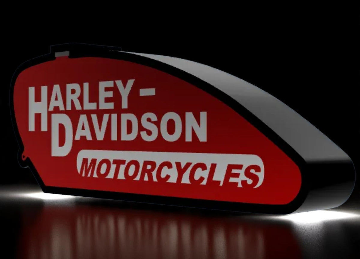 Harley-Davidson Tank Logo 3D Printed Lightbox – Retro Fan Art Lamp