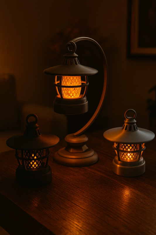 Vintage Lantern Set - Σετ Κηροπήγια "Παλιό Φανάρι" | Ρετρό Διακόσμηση με  Βάση