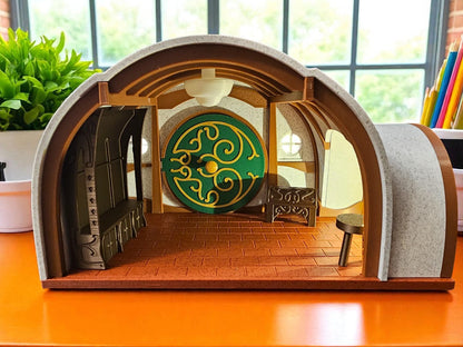 Handcrafted 3D Diorama – Enchanted Round-Door Hobbit-Style Home