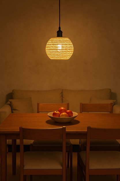 Amber Weave Pendant Lamp – Intricate Woven Texture Ceiling Light | Custom Colors