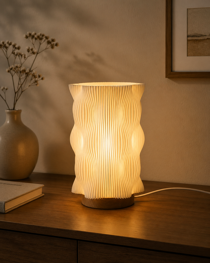Luma Flow Lamp – Μοντέρνο Κυματιστό Φωτιστικό Ατμόσφαιρας | Ambient Table Lamp