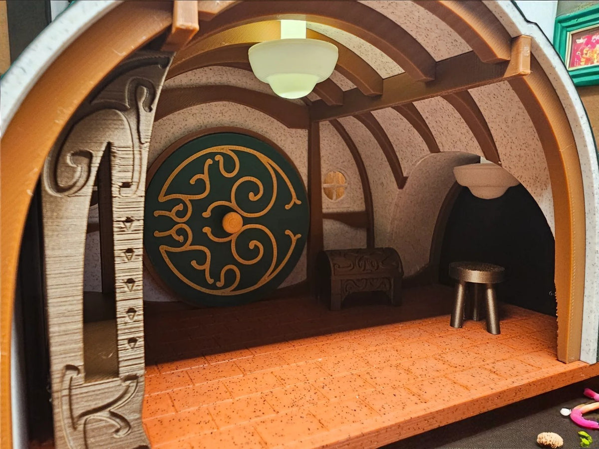 Handcrafted 3D Diorama – Enchanted Round-Door Hobbit-Style Home