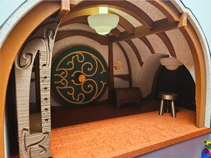 Handcrafted 3D Diorama – Enchanted Round-Door Hobbit-Style Home