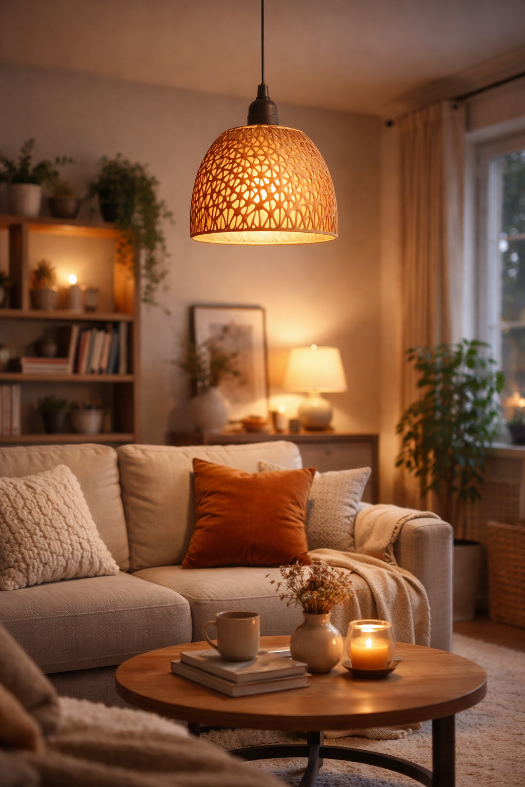 Perforated Pattern Pendant Light – Modern Dome Ceiling Lamp | Custom Colors