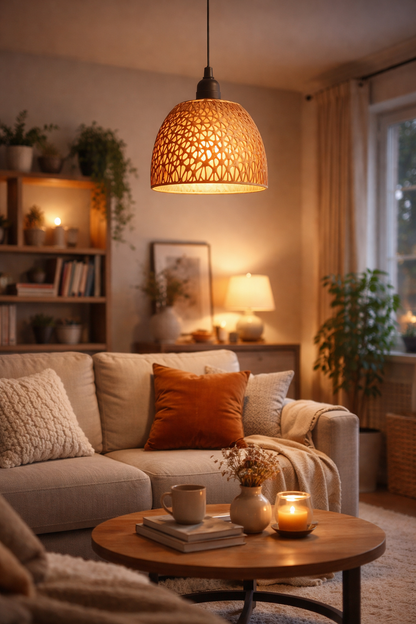 Perforated Pattern Pendant Light – Modern Dome Ceiling Lamp | Custom Colors