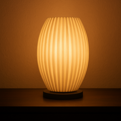 Ribbed Glow Table Lamp - Επιτραπέζιο Φωτιστικό με Ραβδωτή Υφή & Ζεστό Φωτισμό | Elegant Minimal Διακόσμηση