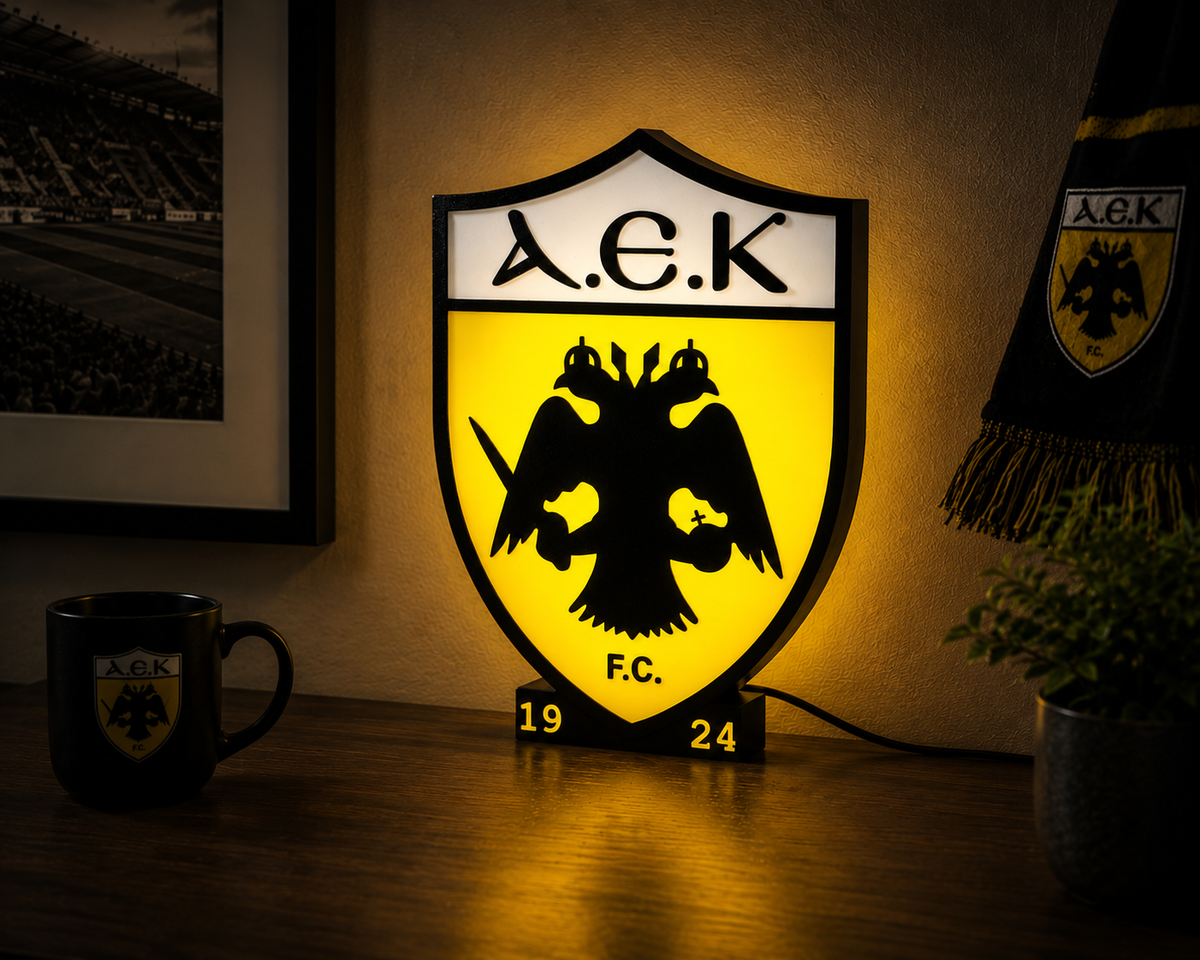 AEK LED Crest Light – Φωτιζόμενο Διακοσμητικό ΑΕΚ | AEK FC Logo Lamp