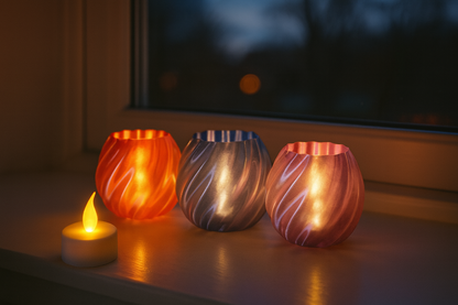 Aurora Swirl Candle Holders - Σετ Κηροπήγια με Σπειροειδή Σχεδιασμό & Ιριδίζοντα Χρώματα | Modern Home Decor