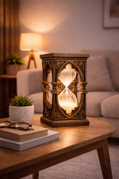 Gothic Hourglass Table Lamp – Vintage Sandglass Mood Light | Eternal Time Decor