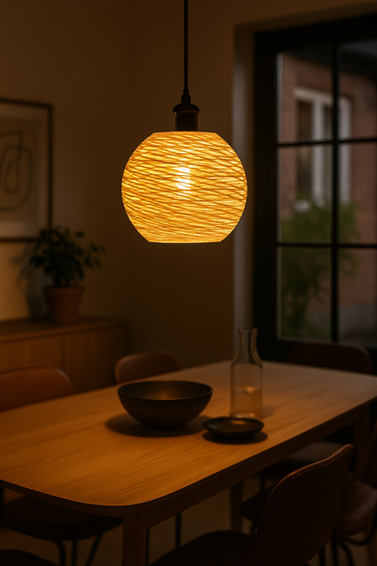 Amber Weave Pendant Lamp – Intricate Woven Texture Ceiling Light | Custom Colors