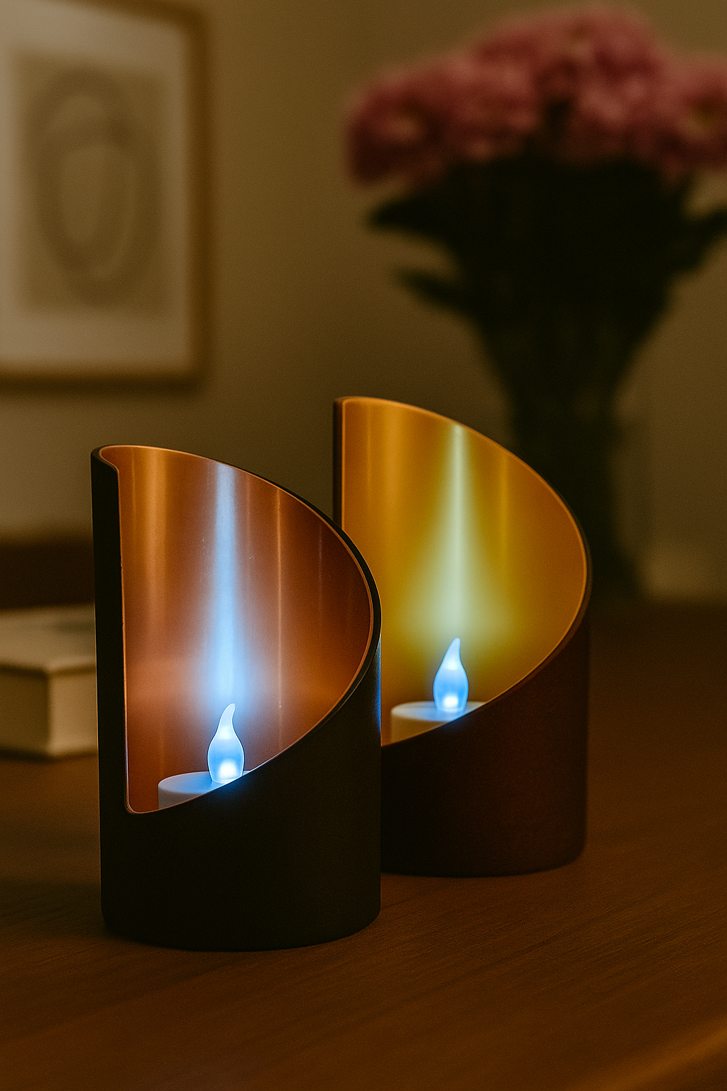Luna Arc Candle Holders - Σετ Κηροπήγια "Ημισέληνος" | Μοντέρνα Διακόσμηση με Αντανάκλαση 