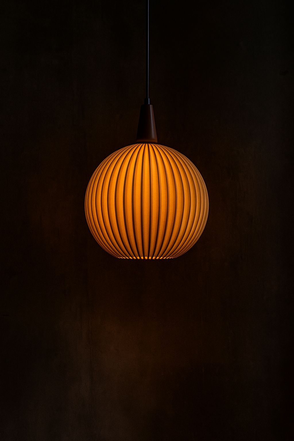 Luna Sphere Pendant Lamp – Modern Ribbed Globe Light | Custom Colors