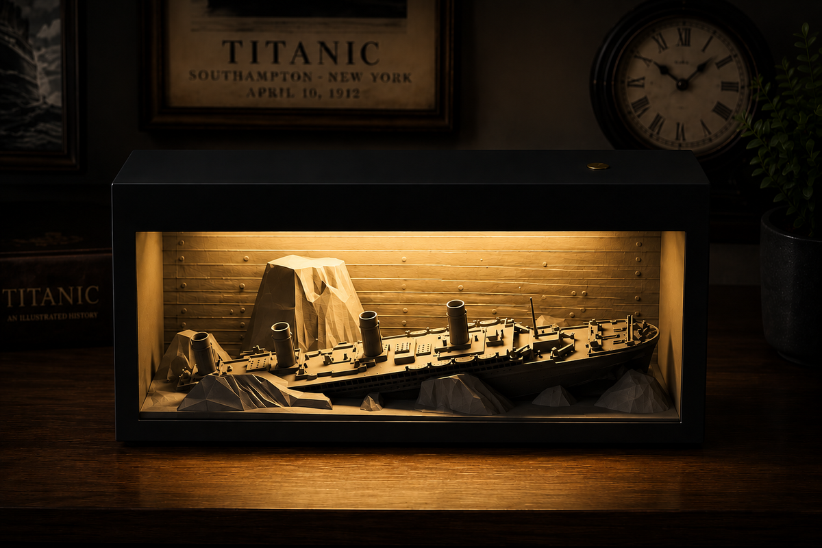 Titanic Shadowbox Light – Φωτιζόμενο Diorama Τιτανικός | Titanic Display Lamp