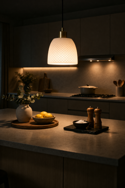 Modern Textured Pendant Lamp – Μοντέρνο Κρεμαστό Φωτιστικό με Ανάγλυφη Υφή