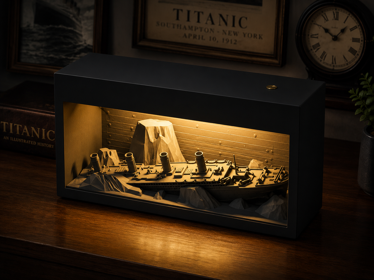 Titanic Shadowbox Light – Φωτιζόμενο Diorama Τιτανικός | Titanic Display Lamp