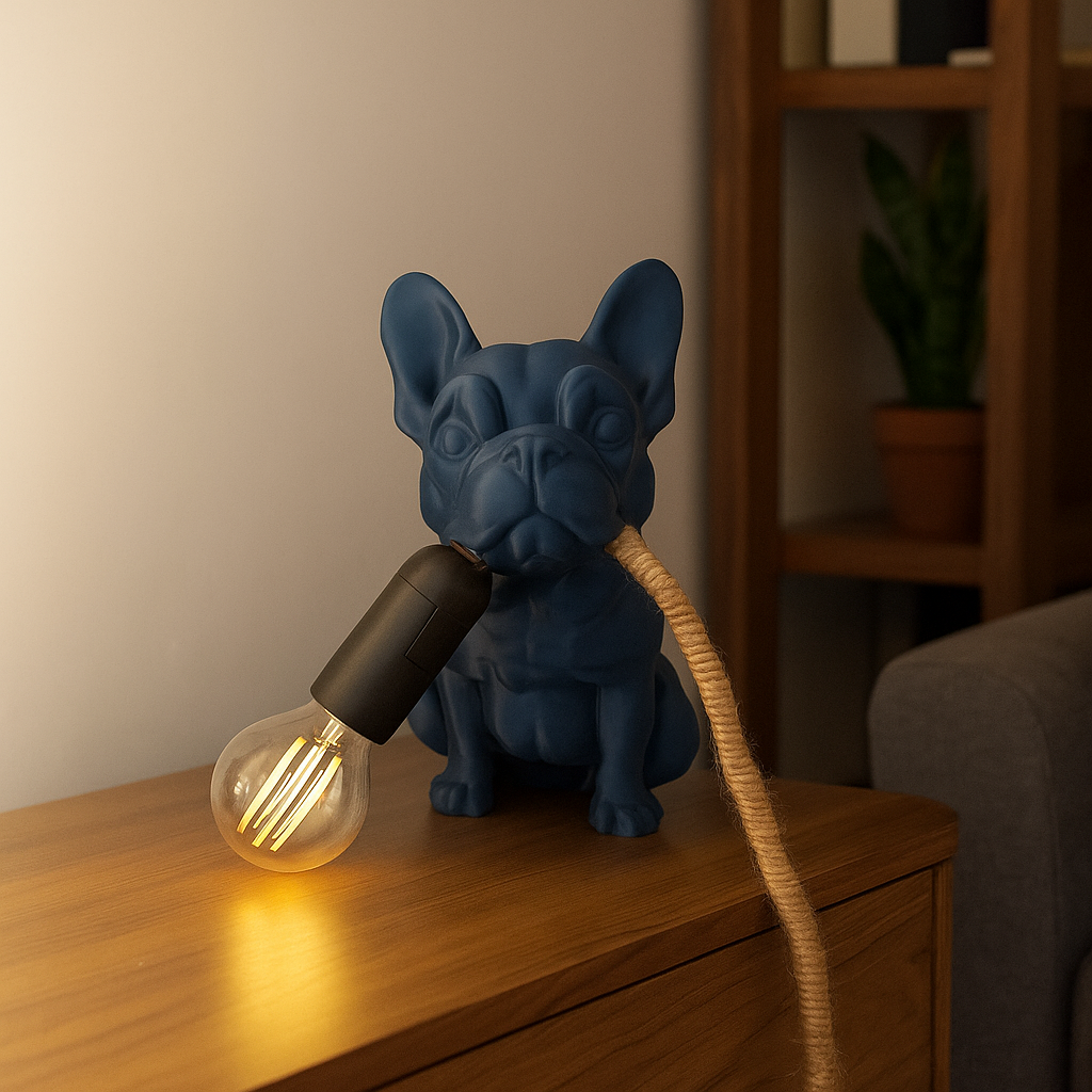 Bulldog Table Lamp - Επιτραπέζιο Φωτιστικό Σκύλος με Edison Λάμπα & Custom Χρώματα | Μοναδικό Δώρο