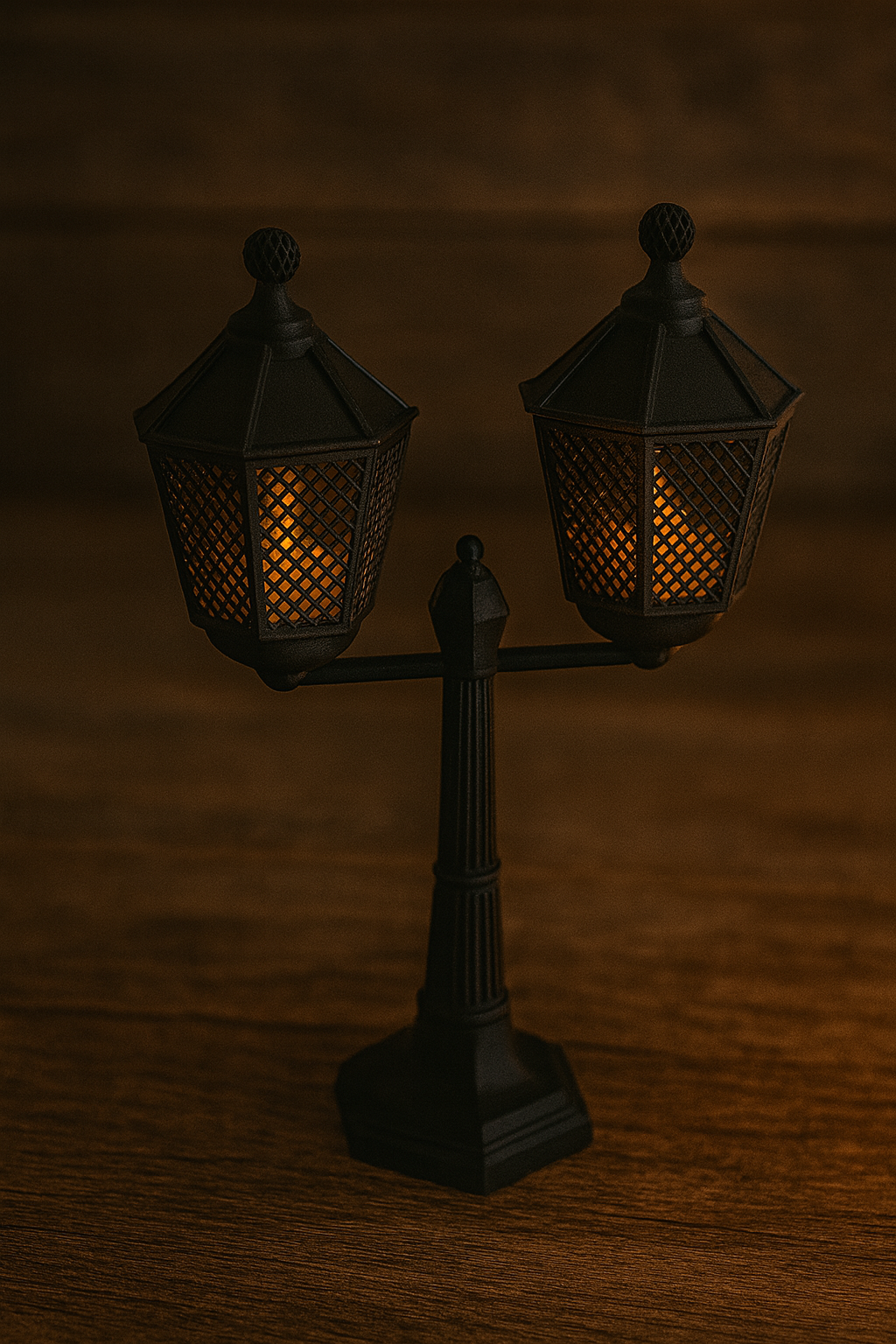 Vintage Street Lantern Candle Holder Set – Victorian Style Miniature Lamps | Retro Townhouse Decor Gift
