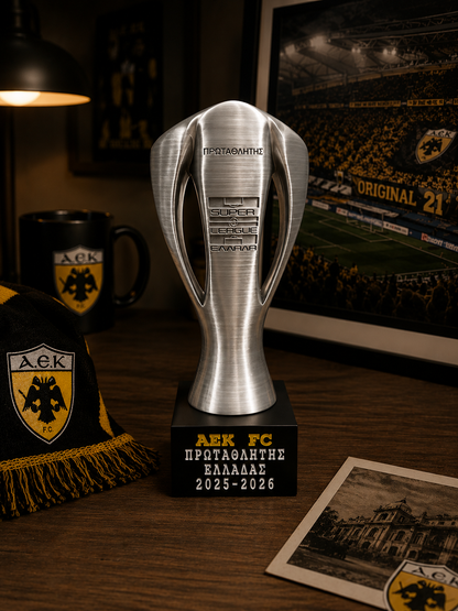 AEK Champions Trophy 2025–2026 – Συλλεκτικό Κύπελλο Πρωταθλητή Ελλάδας | AEK Championship Trophy Replica