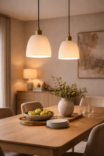 Modern Textured Pendant Lamp – Μοντέρνο Κρεμαστό Φωτιστικό με Ανάγλυφη Υφή