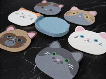 Cat Face Coasters - Bring Feline Charm to Your Tabletop! 🐱