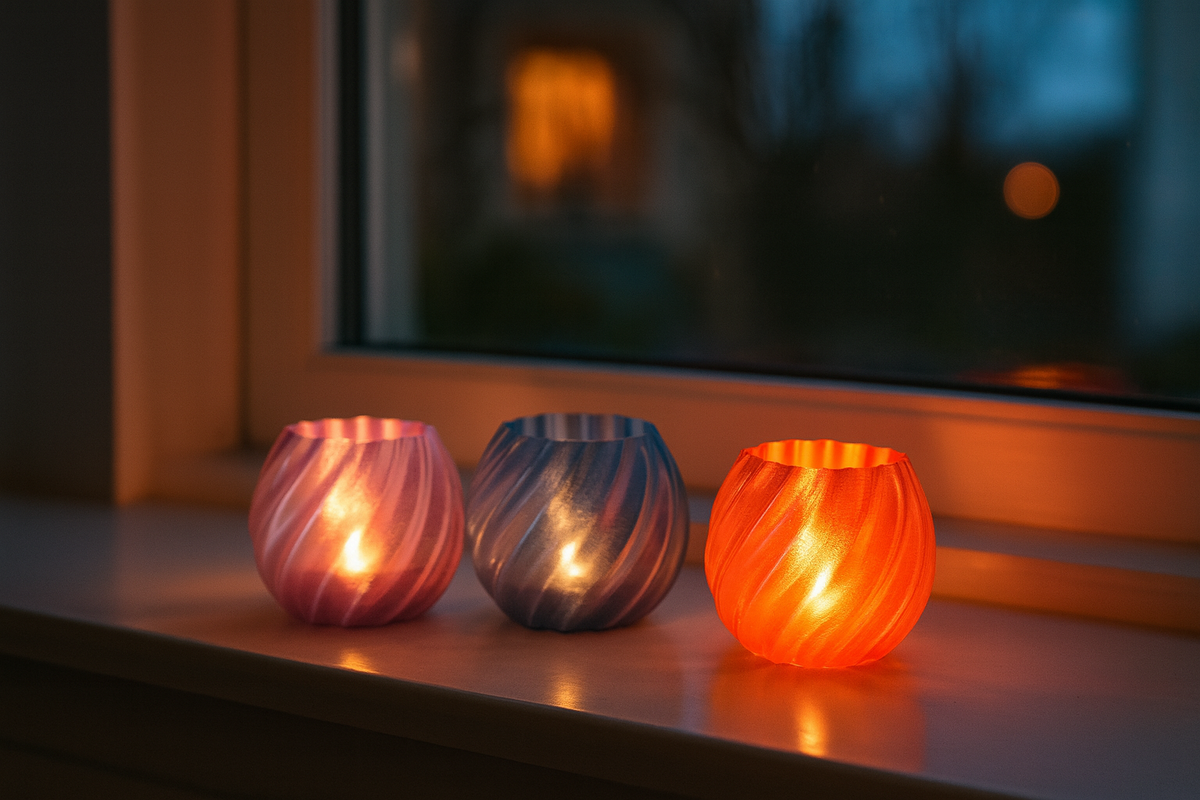 Aurora Swirl Candle Holders - Σετ Κηροπήγια με Σπειροειδή Σχεδιασμό & Ιριδίζοντα Χρώματα | Modern Home Decor