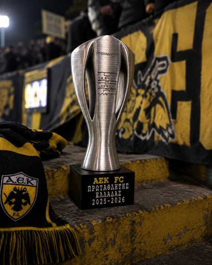 AEK Champions Trophy 2025–2026 – Συλλεκτικό Κύπελλο Πρωταθλητή Ελλάδας | AEK Championship Trophy Replica