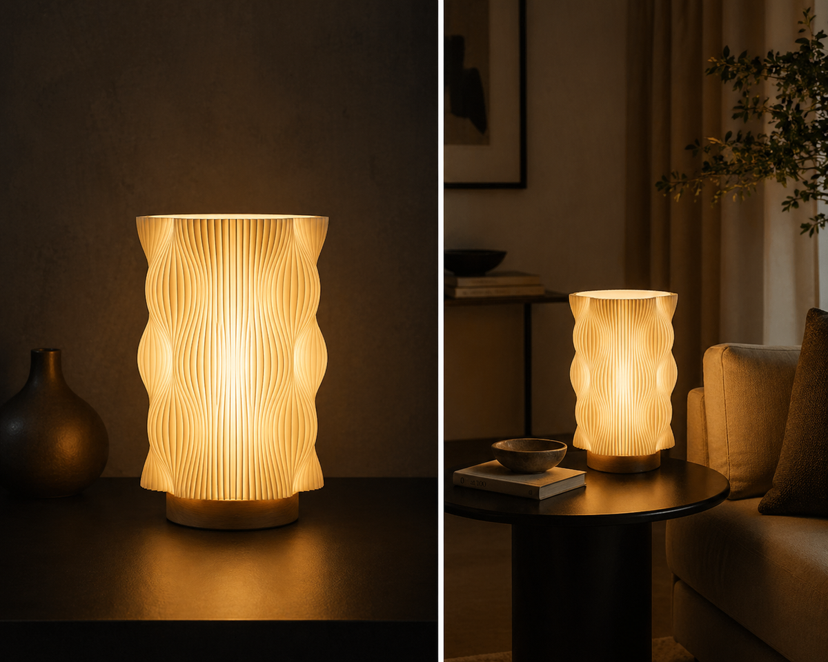 Luma Flow Lamp – Μοντέρνο Κυματιστό Φωτιστικό Ατμόσφαιρας | Ambient Table Lamp