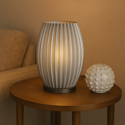 Ribbed Glow Table Lamp - Επιτραπέζιο Φωτιστικό με Ραβδωτή Υφή & Ζεστό Φωτισμό | Elegant Minimal Διακόσμηση