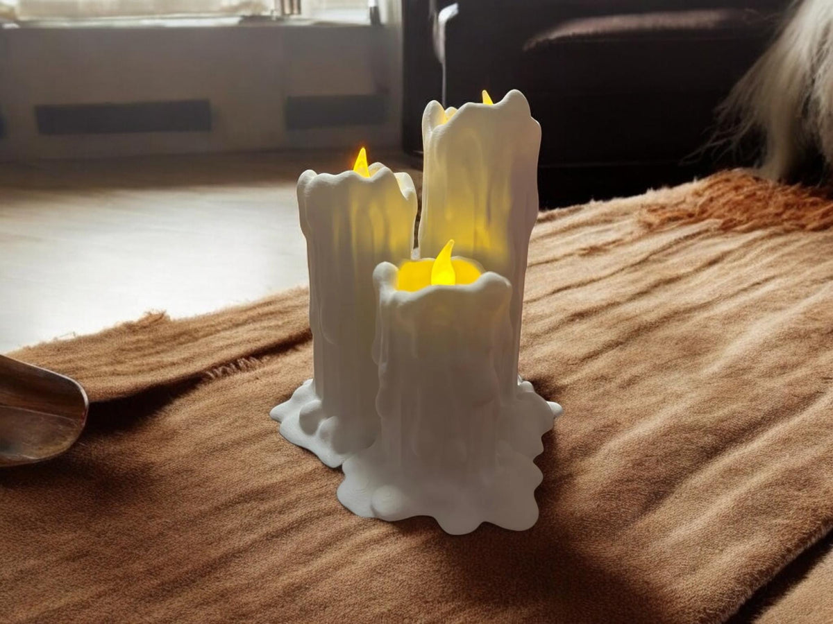 Old melting triple candles Tea Light