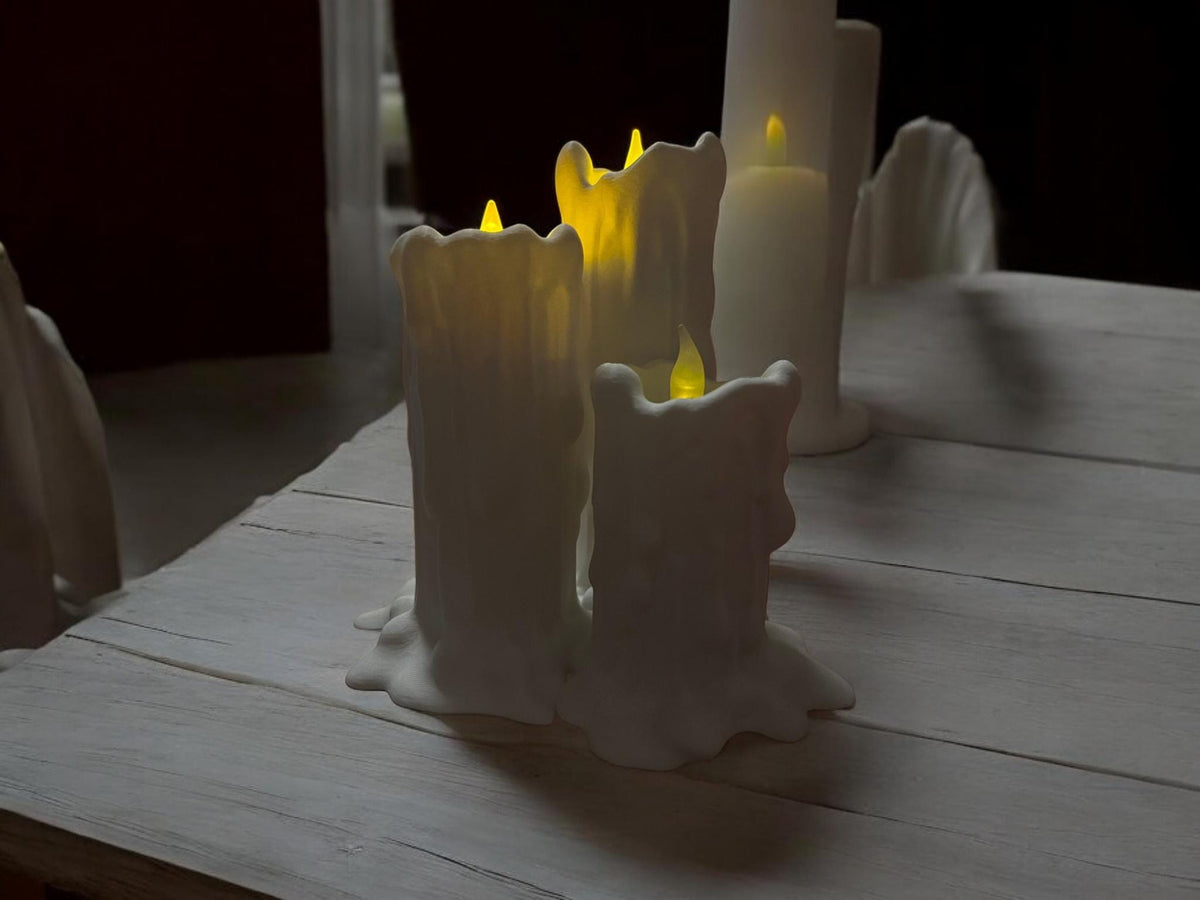Old melting triple candles Tea Light