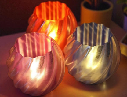Aurora Swirl Candle Holders - Σετ Κηροπήγια με Σπειροειδή Σχεδιασμό & Ιριδίζοντα Χρώματα | Modern Home Decor