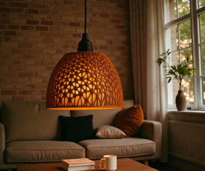 Perforated Pattern Pendant Light – Modern Dome Ceiling Lamp | Custom Colors