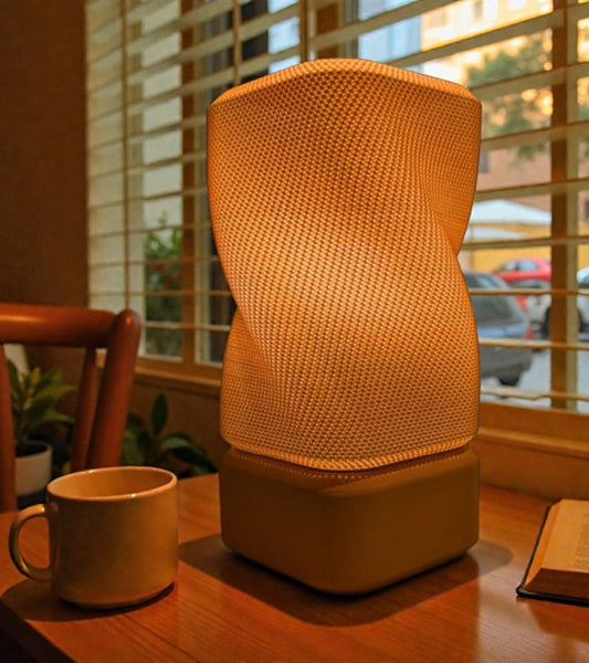 Helix Glow Twisted Table Lamp – Modern Woven-Texture Mood Light | Contemporary Desk Decor