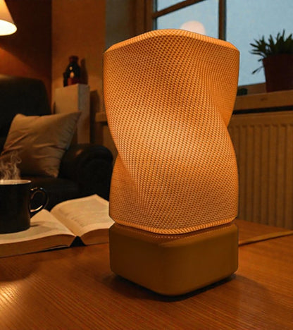 Helix Glow Twisted Table Lamp – Modern Woven-Texture Mood Light | Contemporary Desk Decor