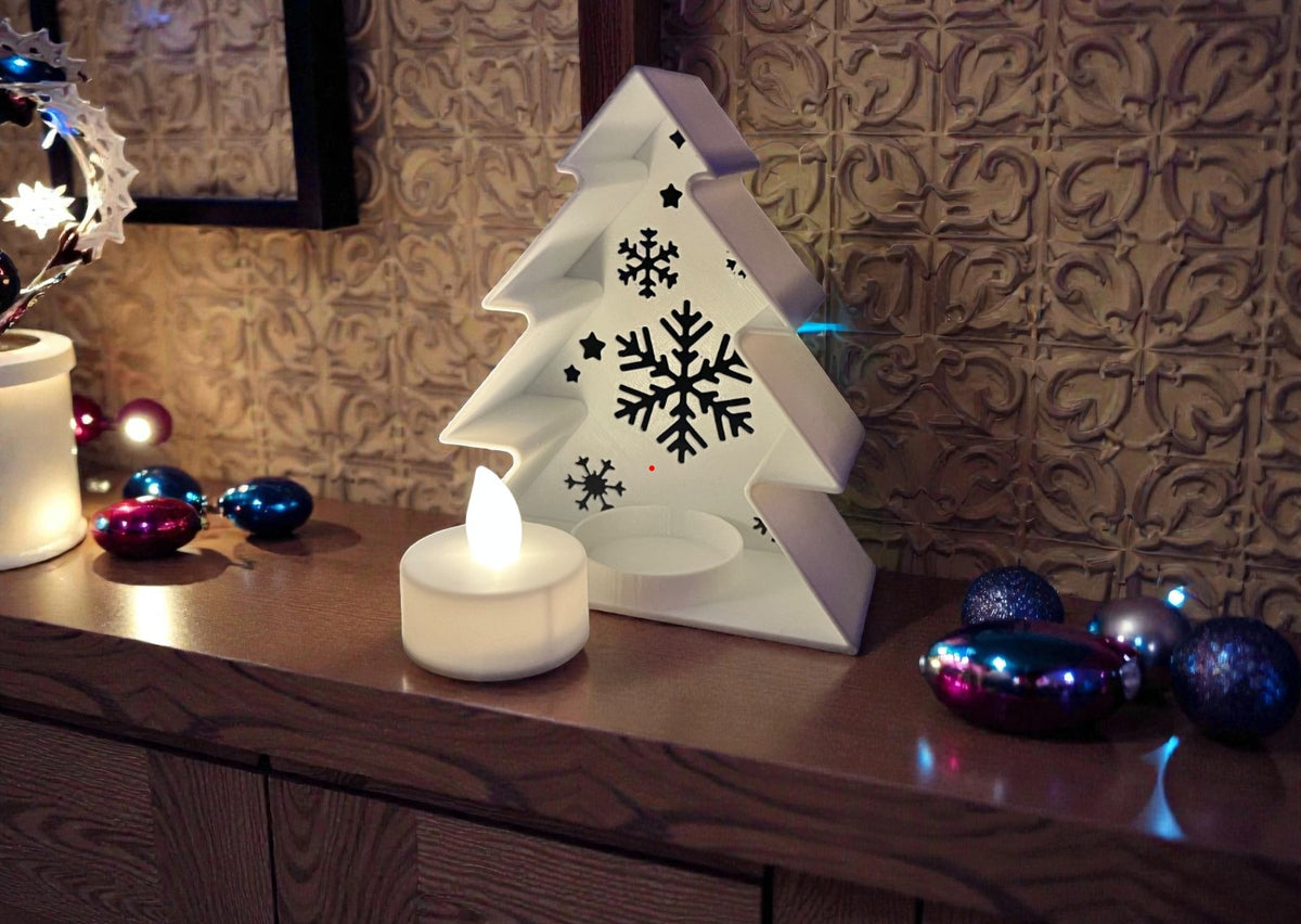 “Snowflake Tree” – Festive Tealight Candle Holder | Christmas Decor