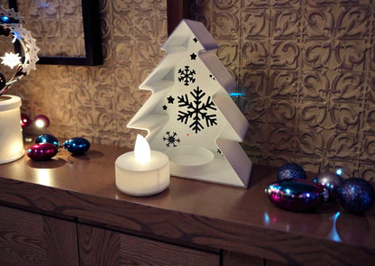 “Snowflake Tree” – Festive Tealight Candle Holder | Christmas Decor