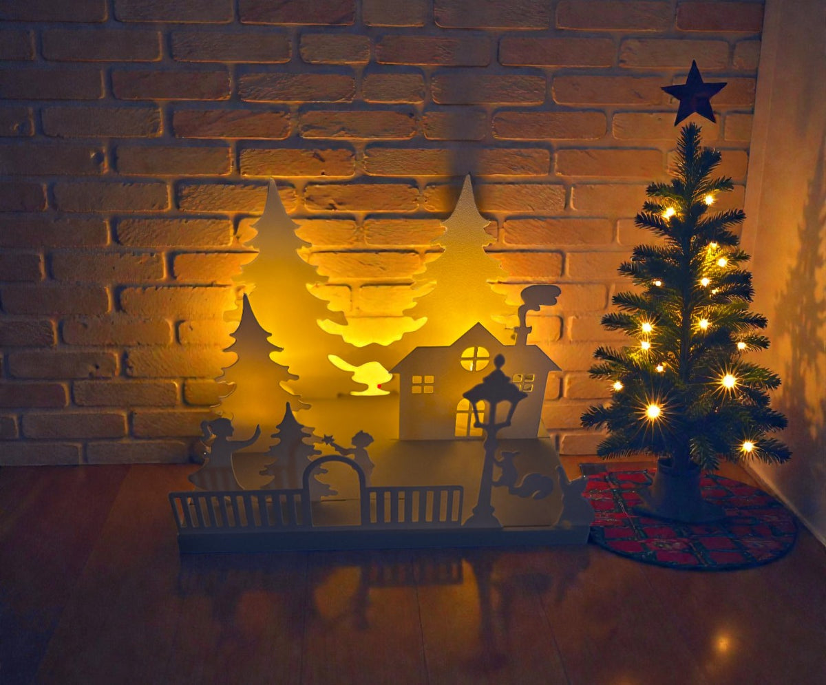 Christmas Village Candle Holder Decor