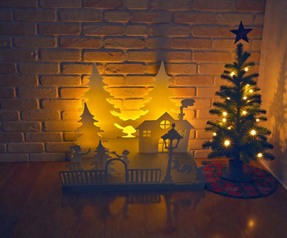 Christmas Village Candle Holder Decor