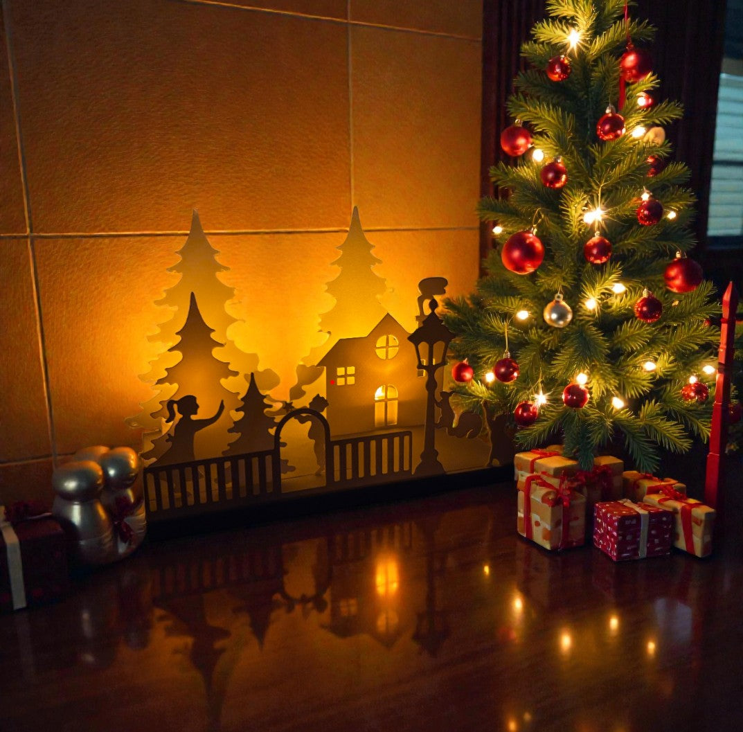 Christmas Village Candle Holder Decor