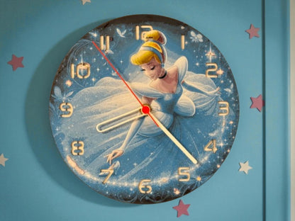 Cinderella Princess Wall Clock – Magical Fairy Tale Decor | Personalized Disney-Inspired Gift for Girls
