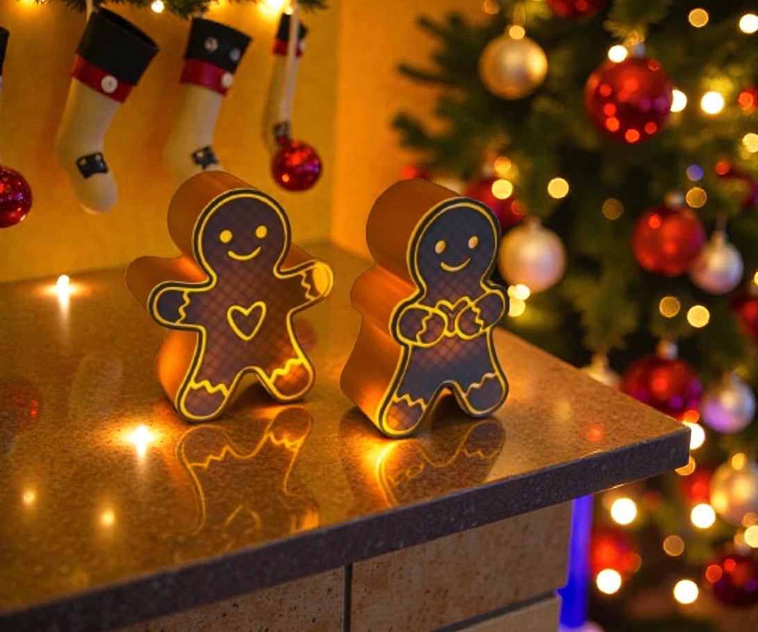 Gingerbread Candle Holder Set – Christmas Decor