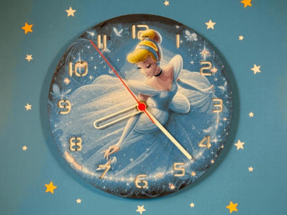 Cinderella Princess Wall Clock – Magical Fairy Tale Decor | Personalized Disney-Inspired Gift for Girls