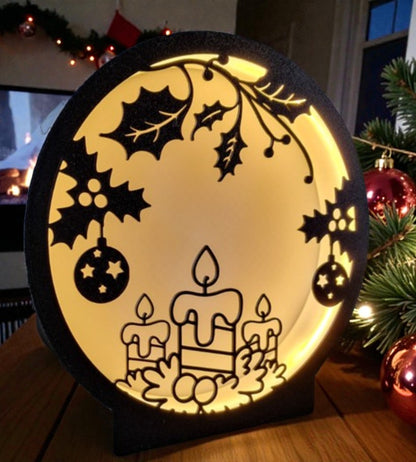 Christmas Candle Glow Table Lamp