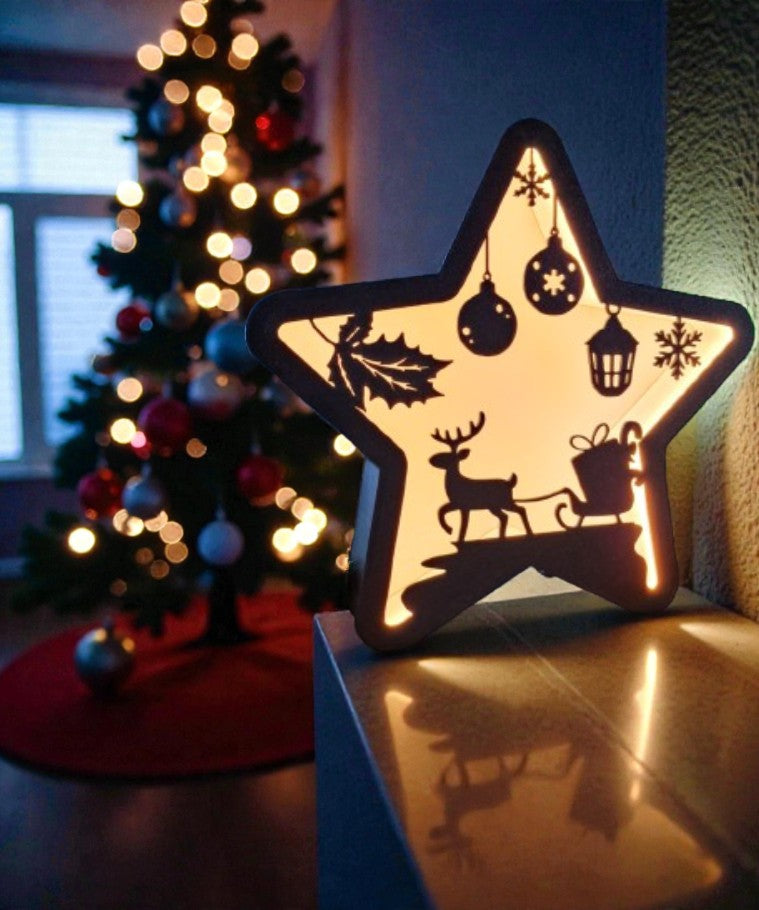 Christmas Star Table Lamp with Warm Glow