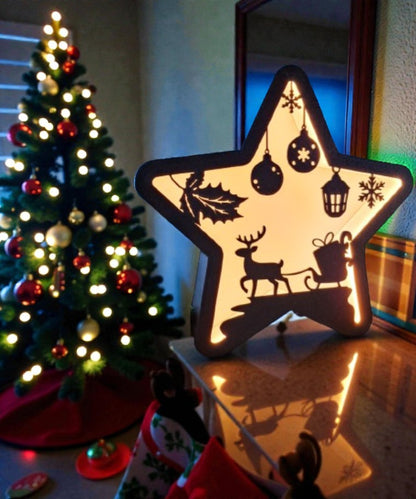 Christmas Star Table Lamp with Warm Glow