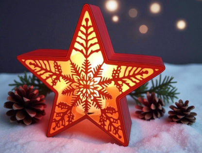 Christmas Star Candle Holder | Festive LED Tealight Decor