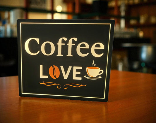 Lightbox Coffee Love – Επιτραπέζιο Φωτιστικό  για Καφετέριες & Σπίτι