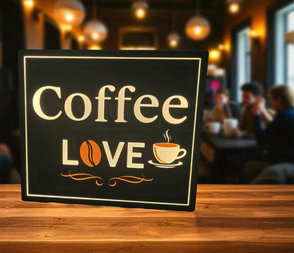 Lightbox Coffee Love – Επιτραπέζιο Φωτιστικό  για Καφετέριες & Σπίτι